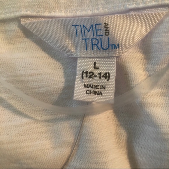 TIME & TRU Womens Tank Top Size Large 12-14 White Ruched Front New - Picture 4 of 6